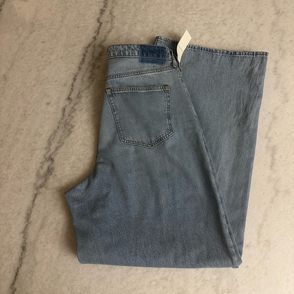 Abercrombie & Fitch High Rise Wide Leg Jeans - Light Blue 30 10L Curve Love New! - Picture 6 of 8